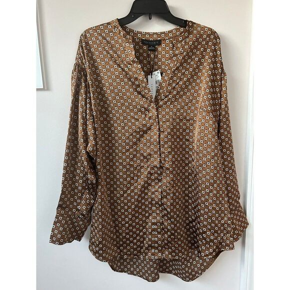 Loose Fitted Sanctuary Vintage Inspired Brown Blouse- size 1X - Picture 2 of 5